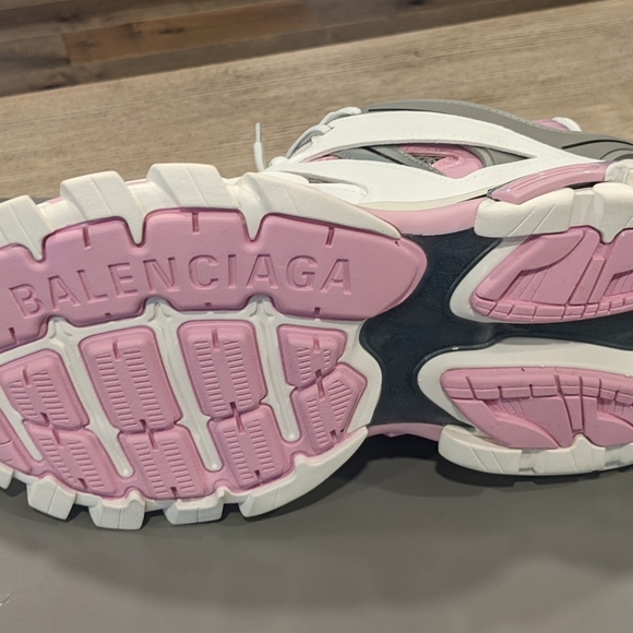 Men's Balenciaga "Track" Caged Mesh Sneakers White/Pink/Gray - Picture 7 of 8